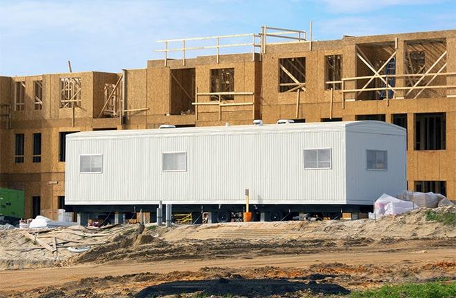 construction office rentals with signage for leasing information in Ashtabula